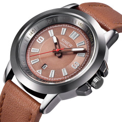 XINEW Man Wrist Watch Quartz Sport Army Military Leather Watch Mens watches mens 2019 men wristwatch clock