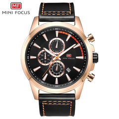 MINI FOCUS Sports Watches Mens 2019 Wristwatch Quartz Watches Men Luxury Brand Waterproof Leather Watch Strap Fashion Male Clock
