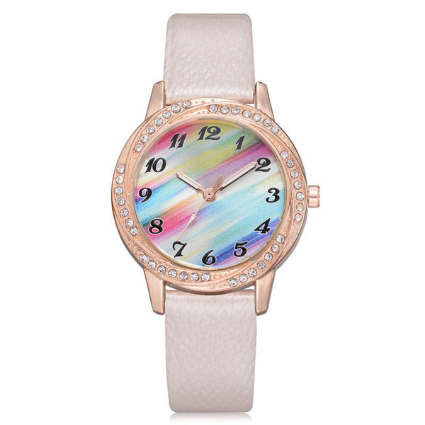 Women's Watches Casual watch De Mujer Zegarki Damskie Rainbow Dial Vintage Belt Ladies Exquisite Clock Bayan Saat@50