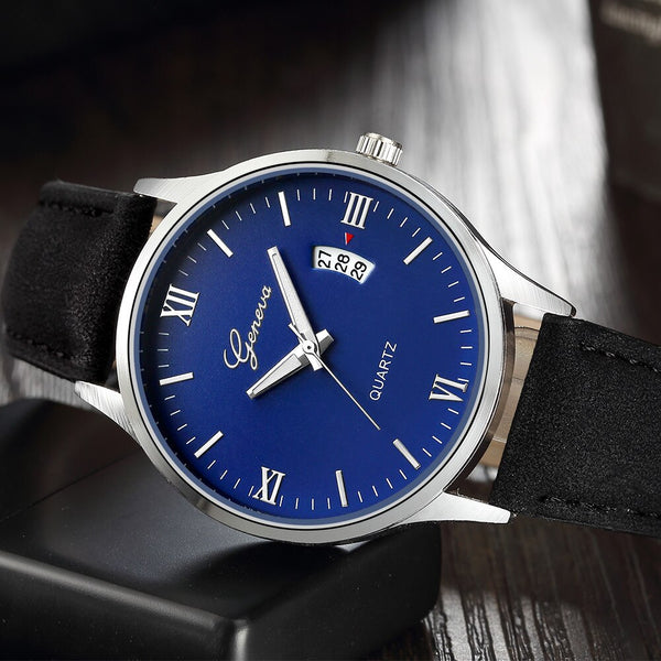 DISU Men's Boys Wrist Watches Leather Date Waterproof Quartz Business Watch man wrist watches day date mens watches