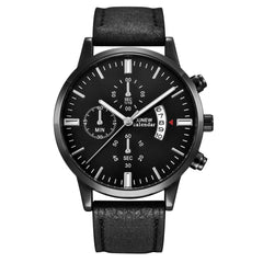 Men's Wristwatch Sport Stainless Steel Case Leather Band Quartz Analog Watch Man relojes hombre 2019 erkek kol saati