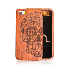 Natural Wood Case For iPhone 7 6 6s Plus SE 5 5s Cover Genuine Real Carving Rosewood Bamboo Cherry Blank Wooden Phone Cases Capa