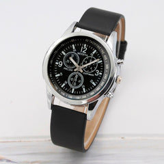 Men's Watch Three Eye Quartz Blue Glass Belt Men Wristwatch Clock Reloj Hombre 2019 erkek kol saati zegarek meski