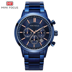 MINI FOCUS Fashion Men Watches 2019 Luxury Brand Stainless Steel Men's Watches Quartz Watches Men Waterproof Silver Watch Men