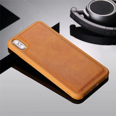 Ultra Thin PU Leather Magnetic Car Phone Case for iPhone XS Max XR X 6 6s 7 8 Plus Soft Silicone Shockproof Anti-fall Cover