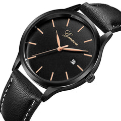 DISU Men Women Wrist Watch Sport Leather Band Quartz Analog watches men wrist watches day date relogios masculino