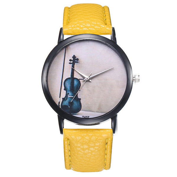 Women's Watches Bayan Kol Saaty Fashion Simple Violin Pattern Watch Reloj De Mujer Montre Femme Acier Inoxydable @50