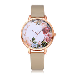 Luxury  Women Watches Thin disc Flower Watch Minimalism Leather Strap Ladies Quartz  Wristwatch Featured Clock Reloj Mujer@50