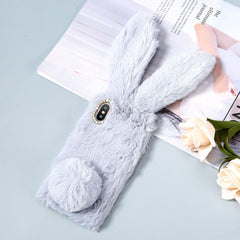 TIKIITAKA Plush Warm Phone Case for iPhone XS Max XR X Case 3D Rabbit Ears Furry fluffy Fur Cover for iPhone 6 6S 7 8 Plus Cases