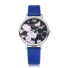 Minimalism Women Watches Flower Butterfly Dial Ladies Quartz Wristwatch Fashion Leather Strap Clock Dress Gift Zegarki Damskie50