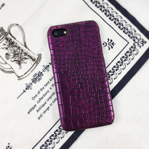 Retro Crocodile Snake Leather Phone Case For iPhone X XR XS Max 8 7 6 6s Plus PC Hard Protective Back Cover Couque For iphone 7