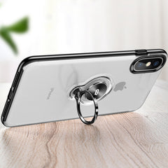Ring Stand Case For iPhone X XS Max XR Cases Slim Soft Silicon TPU Clear Buckle Magentic Kickstand Back Cover Fundas