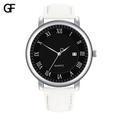 Men's Watch New Fashion High-End Quartz Letter Leather Strap male clock men watches quartzo day date relogios masculinos