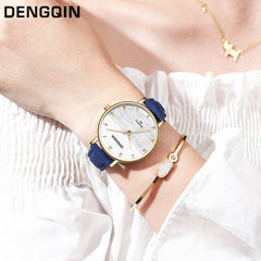 DISU Women Wrist Watch Top Brand DENGQIN Leather Casual Ladies Watches Fashion Watch 2019 Womens watches