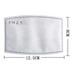 10Pcs/Lot 5 Layers PM2.5 Activated Carbon Filter Insert Protective Filter Media Insert for Face Mouth Mask Anti Dust Mask