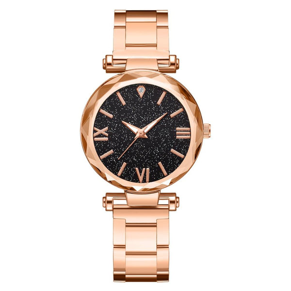 High Quality Women Watches Starry Sky Dial Ladies Quartz Wristwatch Monochrome Alloy Strap Clock Fashion Gift Zegarki Damskie@50