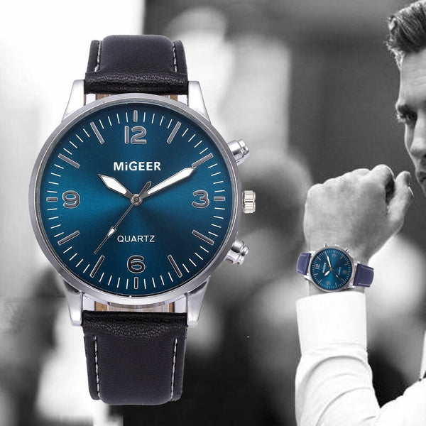 Men Watch Business Leather Strap Sports Simulated Quartz watch man new arrival in men wrist watches wristwatch mens