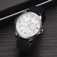 Men Watch Quartz High Quality Leather Blu Ray Glass Clock Watch Mens new arrival in men wrist watches relogios masculinos