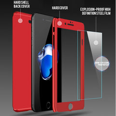 360 Degree Phone Case For iPhone XS Max 6 7 8 Plus Case With Tempered Glass For iPhone X 8 7 6 Cases Front Back Full Cover Case