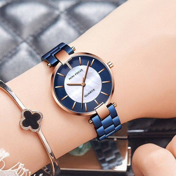 MINIFOCUS Fashion Designer Brand Luxury Women Wach Woman Lady Gold Quartz Watch Women Wrist Watch Casual Dress Women's Watches