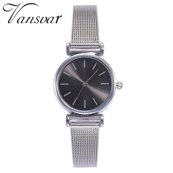 Minimalism Women Watches Silver Scale Dial Ladies Casual Quartz Wristwatch Business Mesh Strap Clock Gift Dress Montre Femme@50