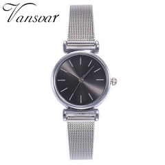 Minimalism Women Watches Silver Scale Dial Ladies Casual Quartz Wristwatch Business Mesh Strap Clock Gift Dress Montre Femme@50