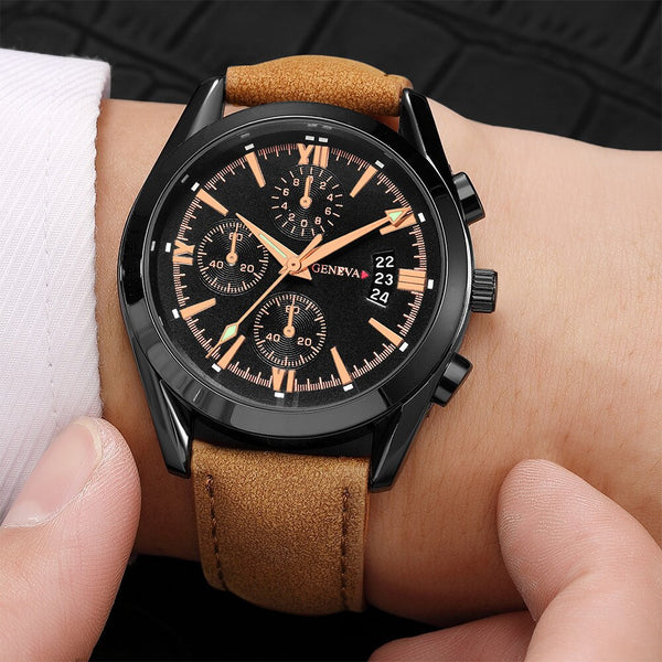Men Wrist Watch Luxury Quartz Sport Military Stainless Steel Dial Leather Band Watch Man Reloj Hombre 2019 relogios masculinos