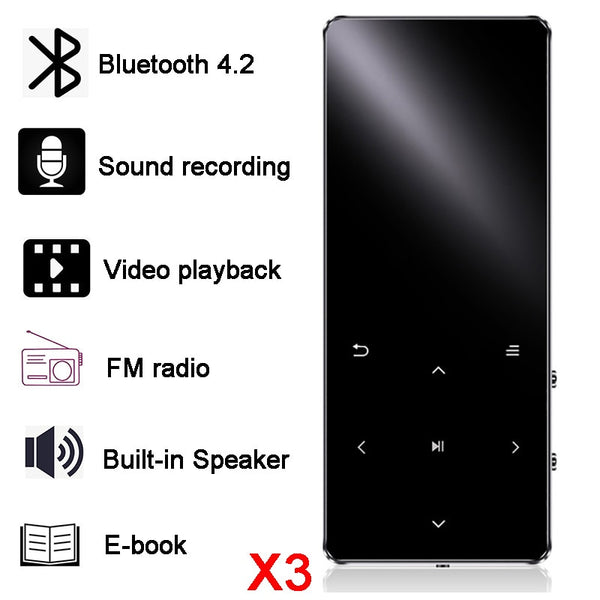 MP3 Player with bluetooth Speaker touch keys hi fi fm radio mini USB mp3 sport MP 3 HiFi music player portable metal walkman 16G