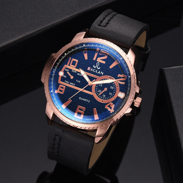 Men Wristwatch Quartz High Quality Leather Blu Ray Glass Watch Man Reloj Hombre 2019 Men Wristwatch Clock relogio masculino