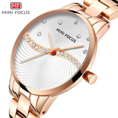 MINIFOCUS Watches Women Fashion Watch 2019 Waterproof Stainless Steel Lady Watch For Woman Clock Casual Dress Ladies Gold Watch