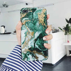 Marble Texture Rock Stone phone Case For iphone X 6 6S 7 8 Plus Colorful Art Blue Pattern Soft IMD Cover Cases Shell