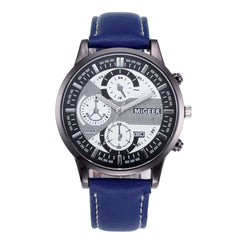 DISU Men Wrist Watch Design Leather Retro Design Leather Band Analog Alloy Quartz watch man watches mens 2019 relogios masculino