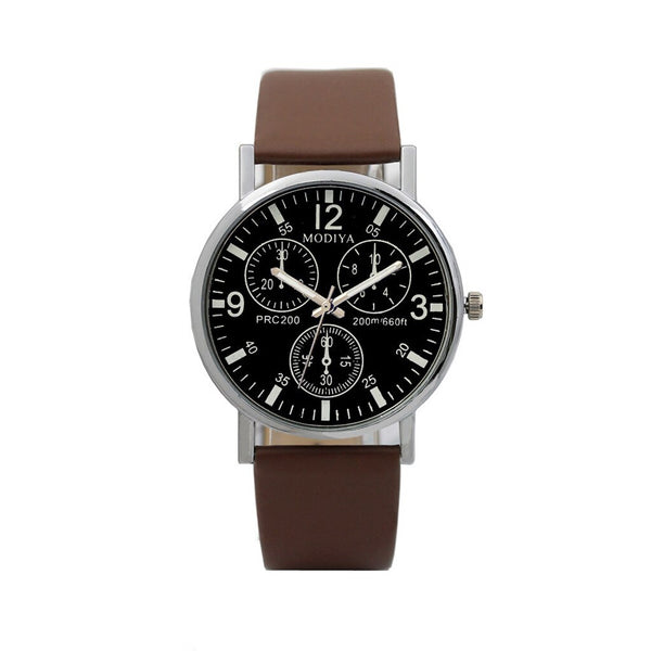 Men's Watch Three Eye Quartz Blue Glass Belt Watch Man new arrival in men wrist watches Reloj Hombre 2019 relogio masculino