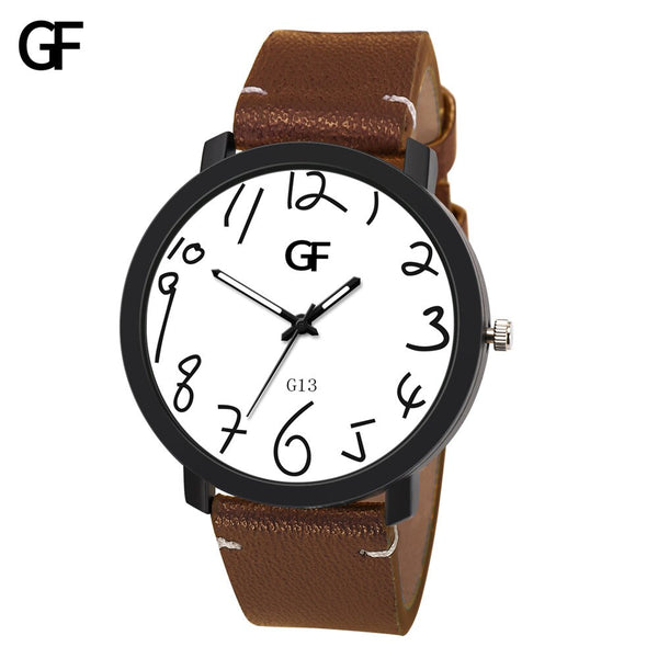 Men's Watch Fashion High-End Quartz Letter Leather Pointer Light Series Wristwatch Mens Reloj Hombre 2019 erkek kol saati
