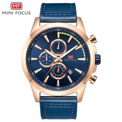 MINI FOCUS Sports Watches Mens 2019 Wristwatch Quartz Watches Men Luxury Brand Waterproof Leather Watch Strap Fashion Male Clock