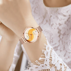 MINIFOCUS Watches Women Fashion Watch 2019 Female Watch Gold Luxury Brand Womans Watch Ladies Stainless Steel Mesh Wristwatches