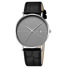 DISU Men Watches Leather Blue Ray Glass Quartz Analog With Calen wristwatch mens unique watch for men relogios masculino