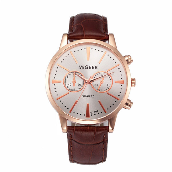 DISU Men Wrist Watch Retro Design Leather Band Analog Alloy Quartz Watches Men vintage men wristwatch clock mens wrist watches