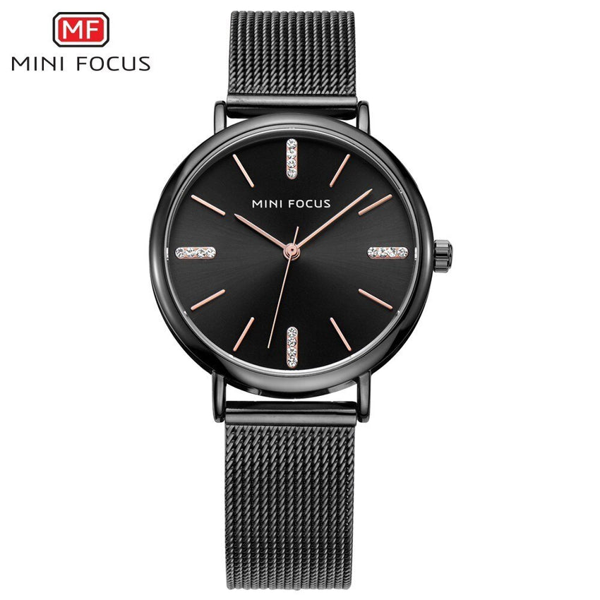 MINIFOCUS Black Woman Watches 2019 Brand Luxury Women Watches Waterproof Casual Ladys Watch Fashion Wristwatches Montre Femme