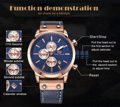 MINI FOCUS Man Watch 2019 Branded Sport Watches For Men Wristwatch Quartz Watch Men Military Chronograph Men Watch Leather Clock