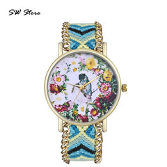 Trendy Bird Language Floral Dial Bright And Interesting Women's Watches High Quality Clock Best Sellers Wristwatch Kadin Saat@50