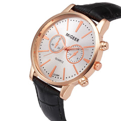 DISU Men Wrist Watch Retro Design Leather Band Analog Alloy Quartz Watches Men vintage men wristwatch clock mens wrist watches
