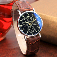 Men's Watch Six Pin Watches Quartz Blue Glass Belt Watch Man Reloj Hombre 2019 men wristwatch clock relogio masculino