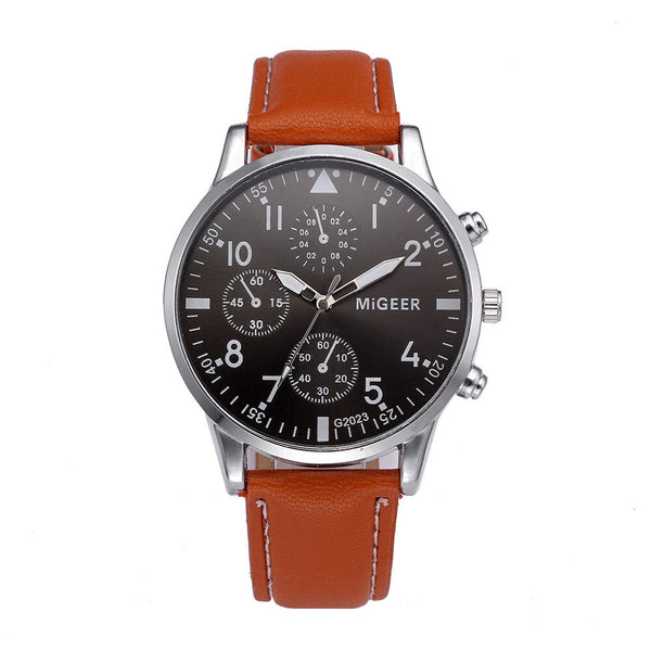 Men Wrist Watch Design Leather Retro Design Leather Band Analog Alloy Quartz Watch Mens Reloj Hombre 2019 Men Wristwatch Clock