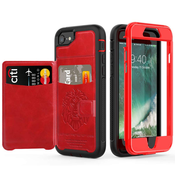 For iPhone 6 6S 7 8 Plus X XS XR XS Max Case Hybrid Tough Armor Slide Card Holder Cover Luxury Magnetic Flip Wallet Case