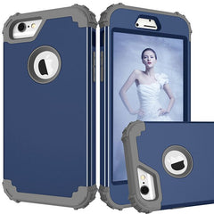 360 Full Body Protective Phone Cases For iPhone 7 6 6s Plus Case Durbale 3 in 1 Hybrid PC+TPU Cover Shockproof Armor Screen Film
