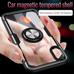 Luxur Car Ring Case On For IPhone 6 6s 7 8 Plus XR X XS Max Soft Silicone Cover For IPhone 6 6s 7 8 Plus PC Back Shockproof Case
