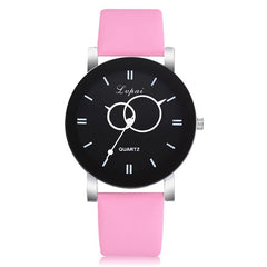 Minimalism Watches Women Circle Pattern Dial Ladies Simple Quartz Wristwatch Business Clock Leather Strap Relojes Para Mujer@50