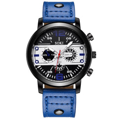 Men's watch Couple Leather Band Analog Quartz Round Business Wrist Watch Man watches mens 2019 relogios masculinos