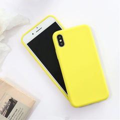 Candy colors Silicone Cases for iPhone 7 8 Plus cover capa For iPhone X XS Max XR Case on iPhone 7 6 6S 8 Plus X coque